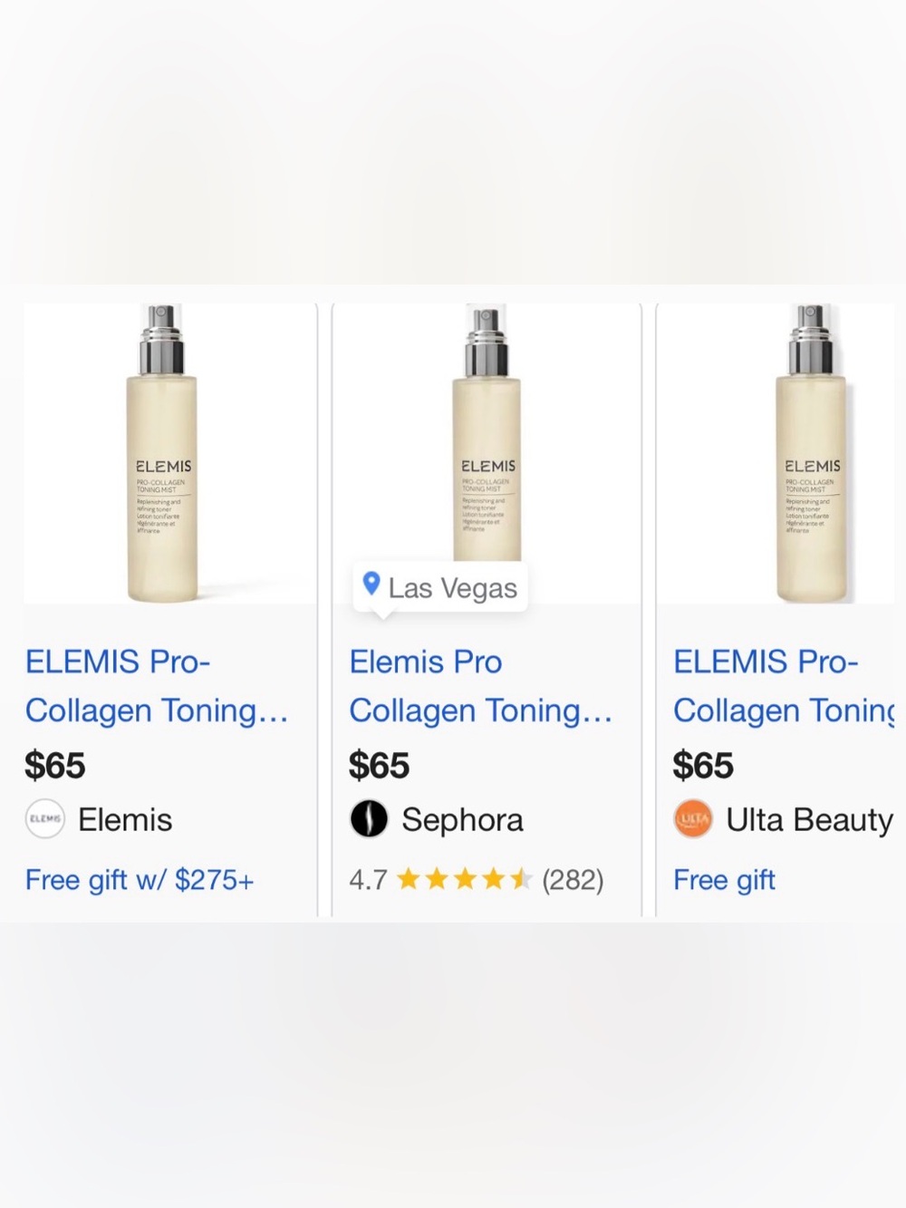 $65 ELEMIS PRO-COLLAGEN TONING MIST Prep, replenish, refine 150 ml e 5.0 US fl.o